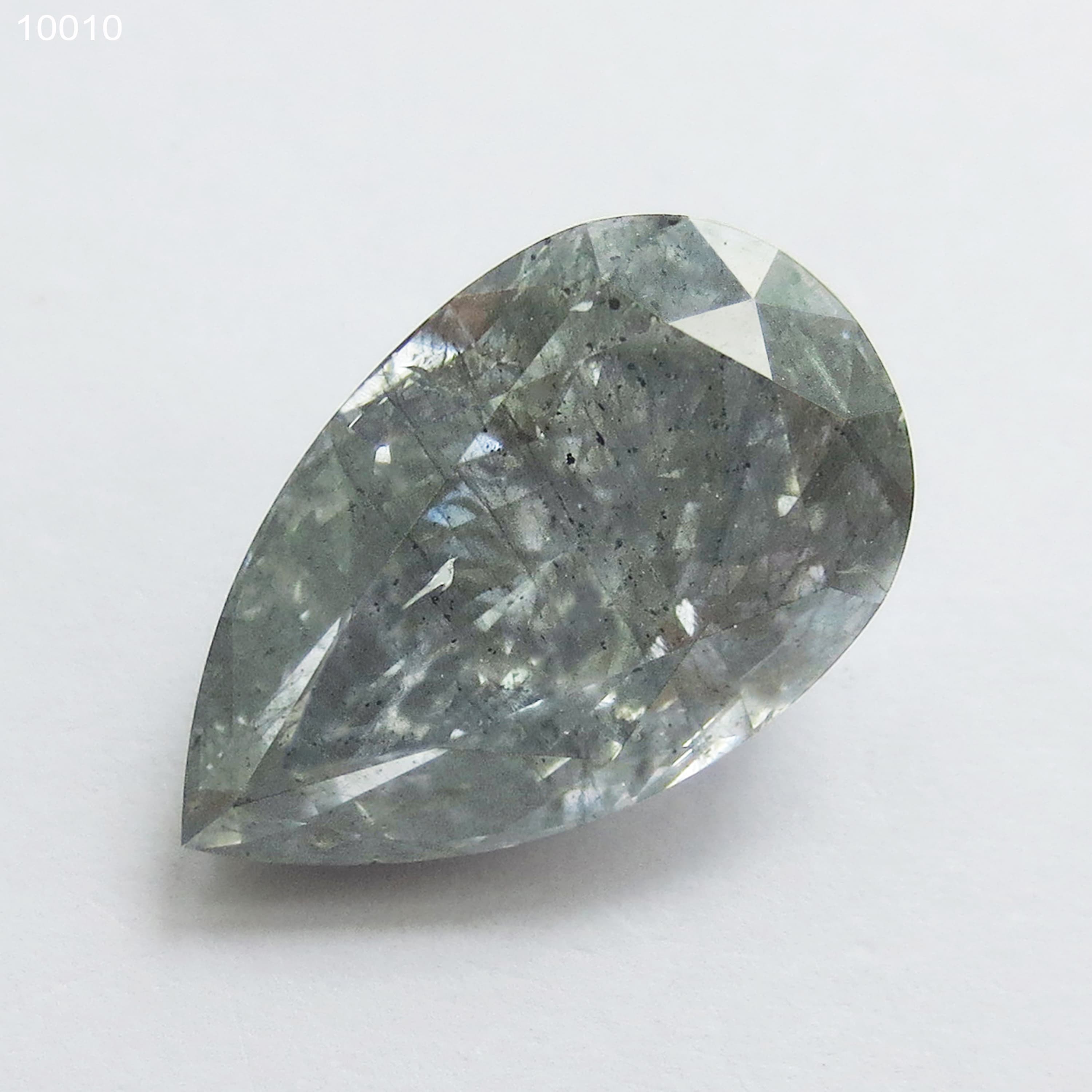 9.34 ct, FANCY BLUE GRAY, PEAR